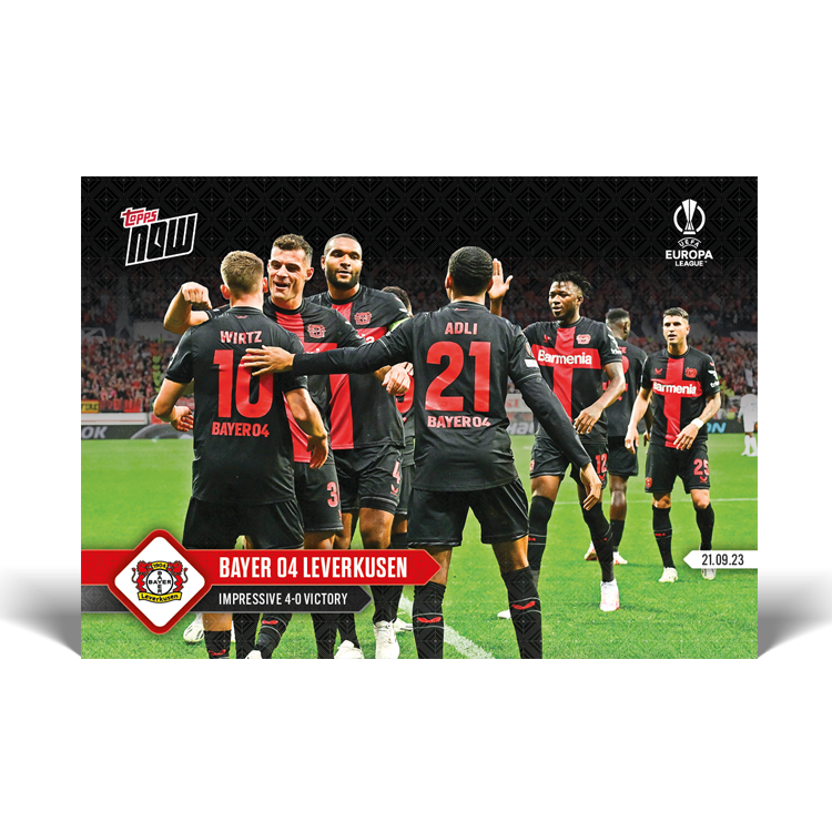 Topps Now UEL 23/24 - Card 008 - Bayer Leverkusen - Impressive 4-0 victory