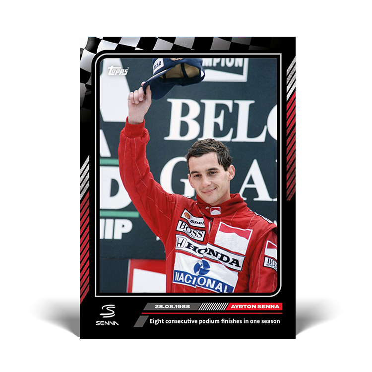 Topps - The Story of Ayrton Senna - Card 21 - Eight consecutive podium finishes